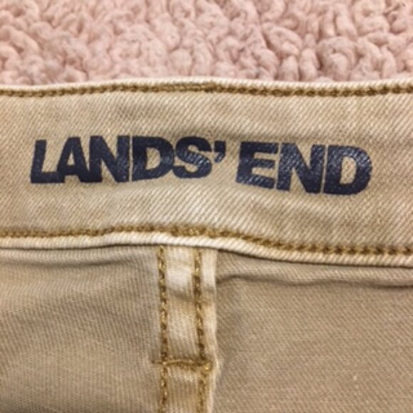 Lands' End Size 16 Petite Stretch Jeans Light Tan - Picture 3 of 10